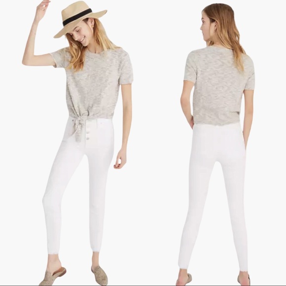 Madewell Knot-Front Sweater Tee in Marled Slate XL - Picture 2 of 9